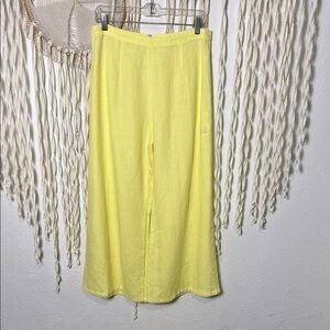 Faithful The Brand Yellow Linen Wide Leg Pant Size US10
